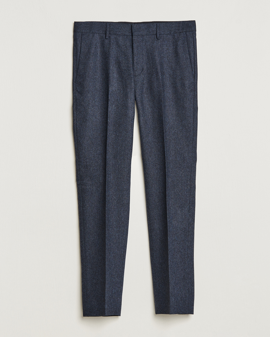 Herre | Bukser | Tiger of Sweden | Tenutas Brushed Wool Trousers Midnight Blue