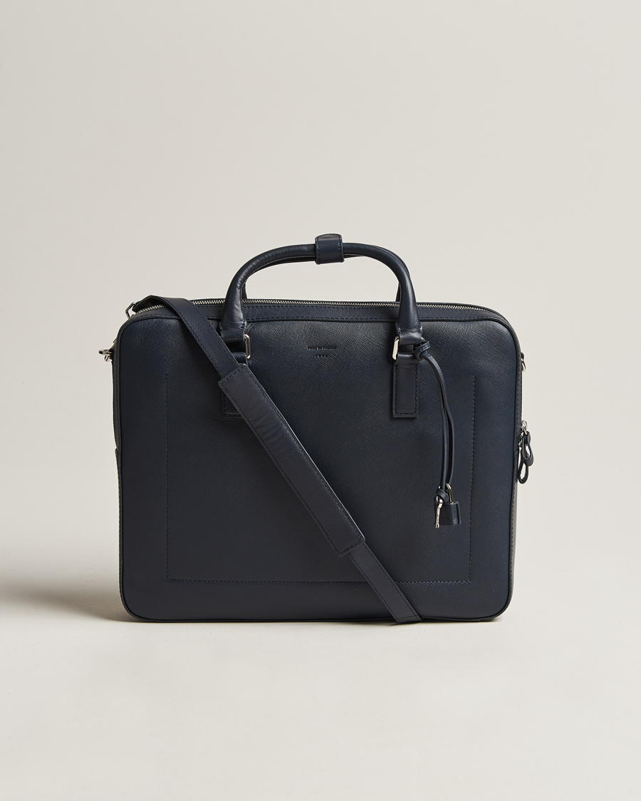 Herre | Tiger of Sweden Bowe Leather Briefcase Midnight Blue | Tiger of Sweden | Bowe Leather Briefcase Midnight Blue