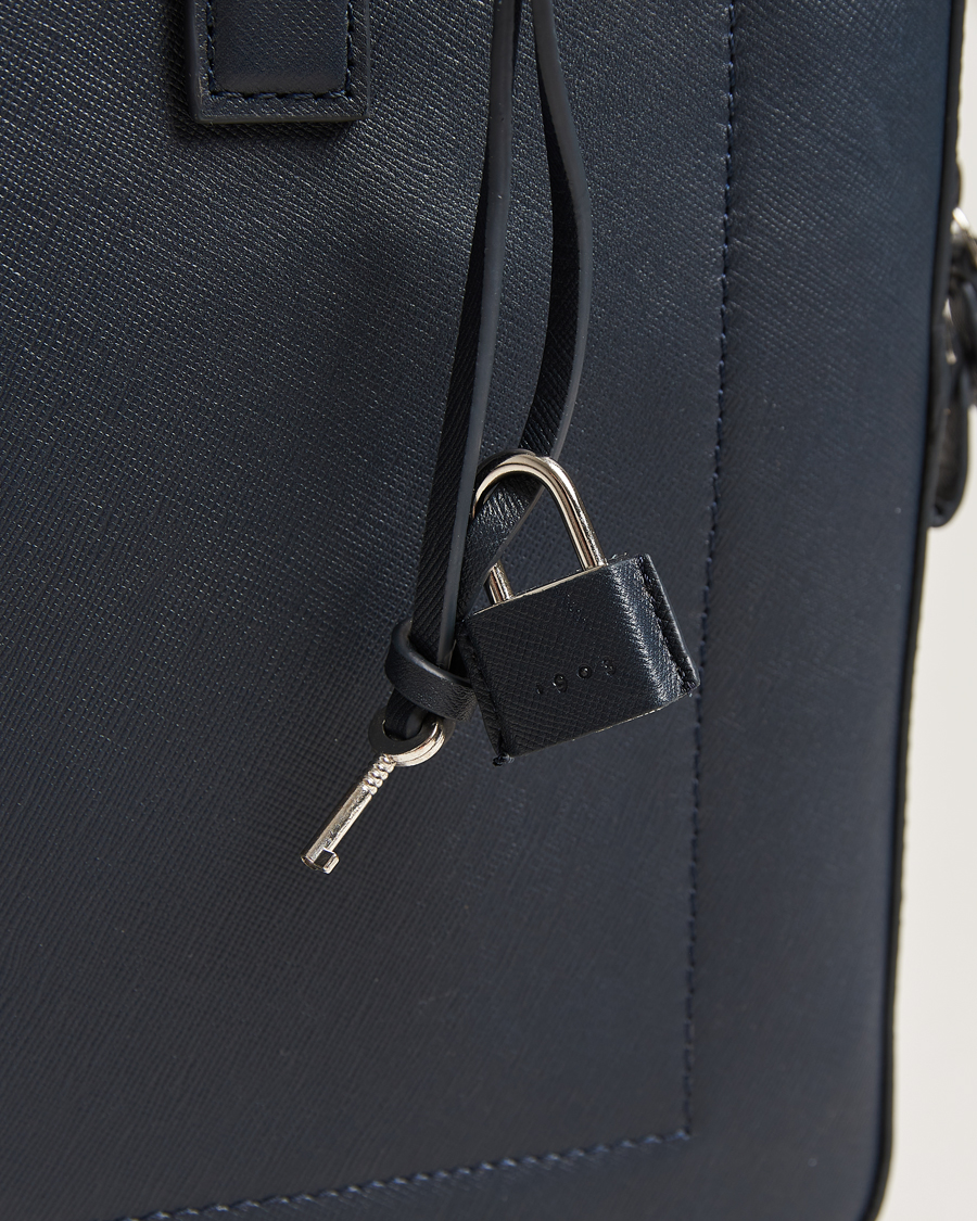 Herre | Tiger of Sweden Bowe Leather Briefcase Midnight Blue | Tiger of Sweden | Bowe Leather Briefcase Midnight Blue
