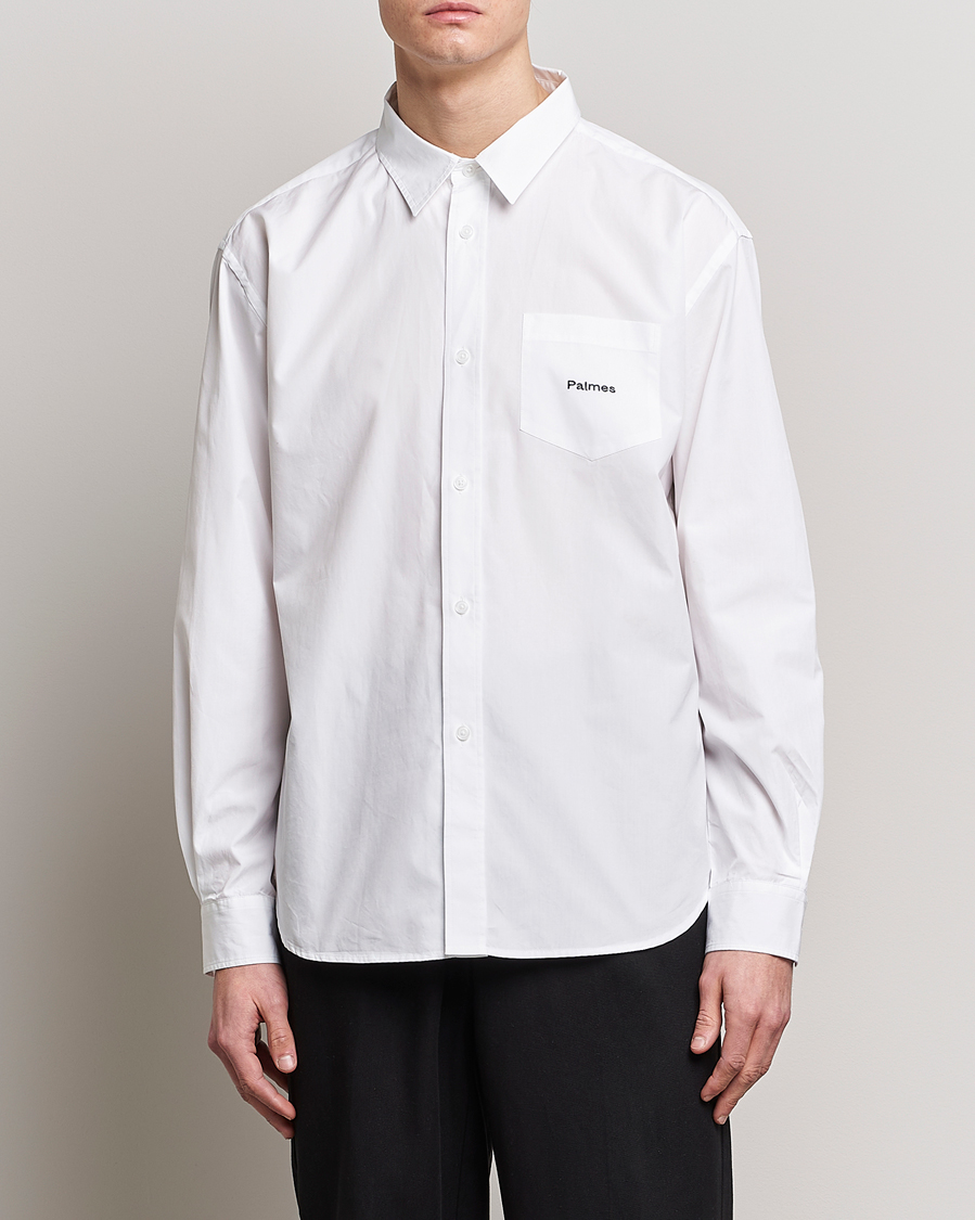 Herre | Tøj | Palmes | Daryl Long Sleeve Poplin Shirt White