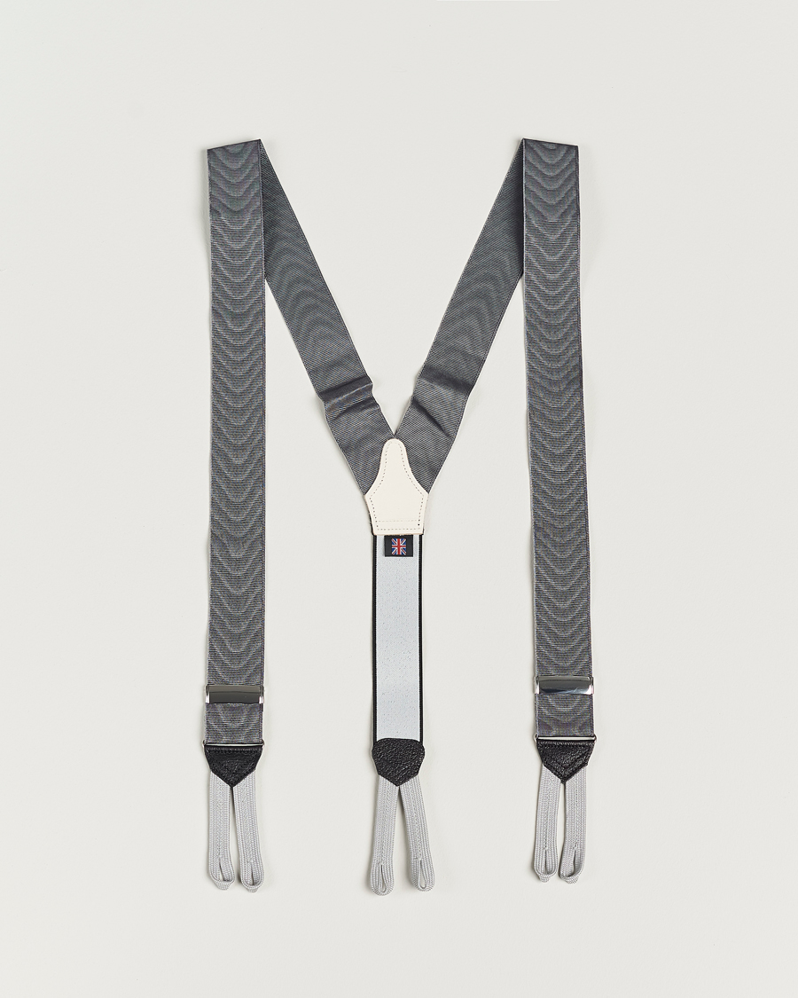 Herre | Albert Thurston Moiré Braces 40mm Grey | Albert Thurston | Moiré Braces 40mm Grey