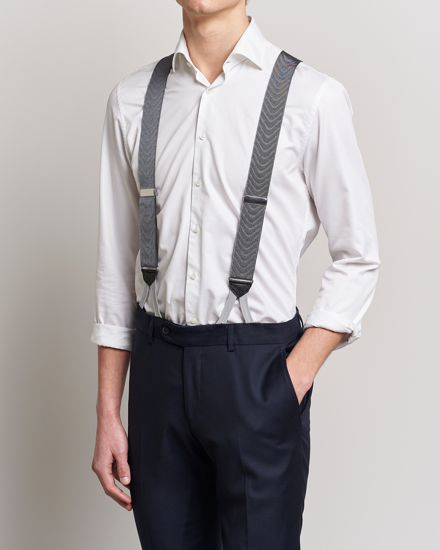 Herre | Albert Thurston Moiré Braces 40mm Grey | Albert Thurston | Moiré Braces 40mm Grey