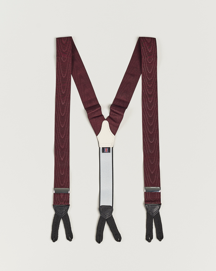 Herre | Albert Thurston Moiré Braces 40mm Wine | Albert Thurston | Moiré Braces 40mm Wine