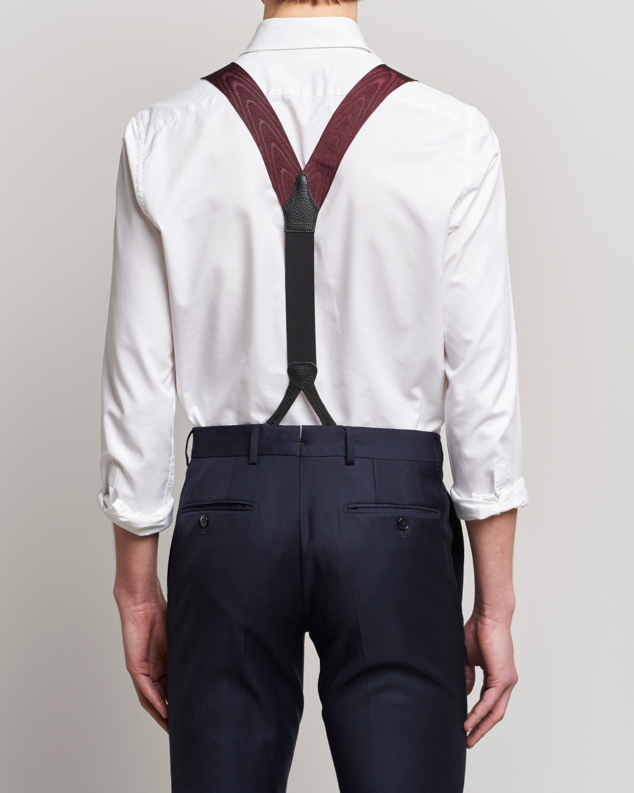 Herre | Albert Thurston Moiré Braces 40mm Wine | Albert Thurston | Moiré Braces 40mm Wine