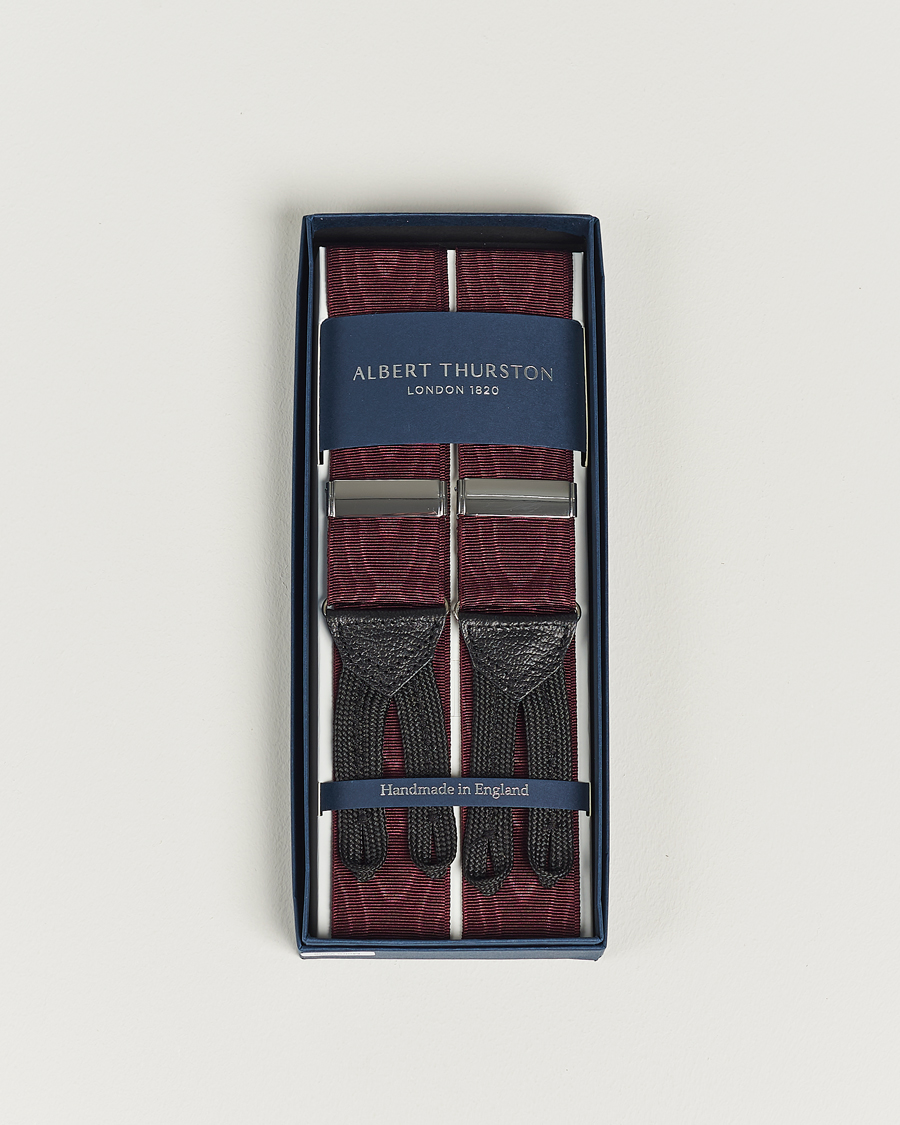 Herre | Albert Thurston Moiré Braces 40mm Wine | Albert Thurston | Moiré Braces 40mm Wine