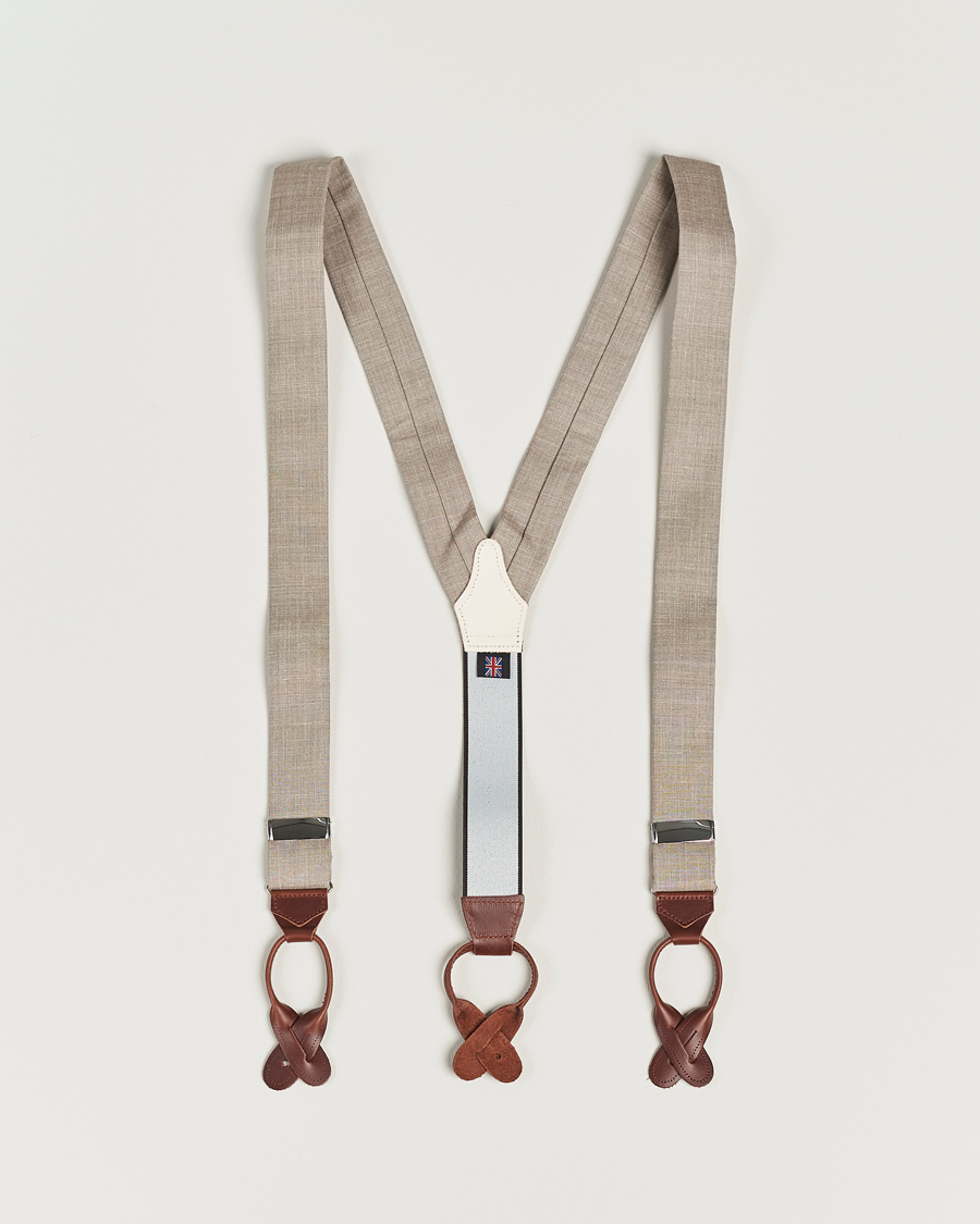 Herre | Albert Thurston Linen Braces Beige | Albert Thurston | Linen Braces Beige