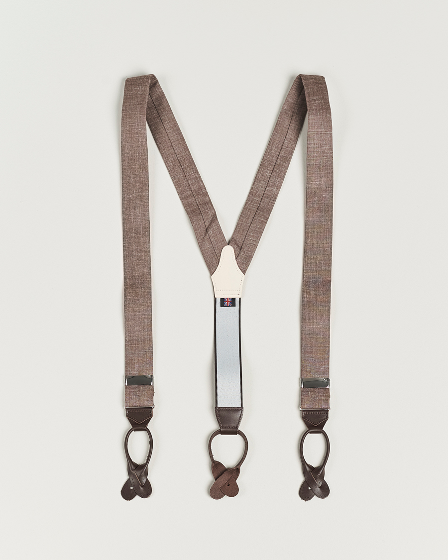Herre | Albert Thurston Linen Braces Brown | Albert Thurston | Linen Braces Brown