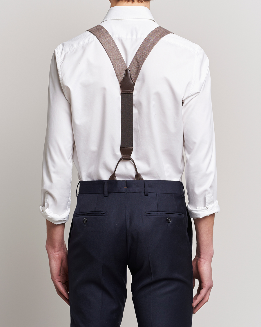 Herre | Albert Thurston Linen Braces Brown | Albert Thurston | Linen Braces Brown