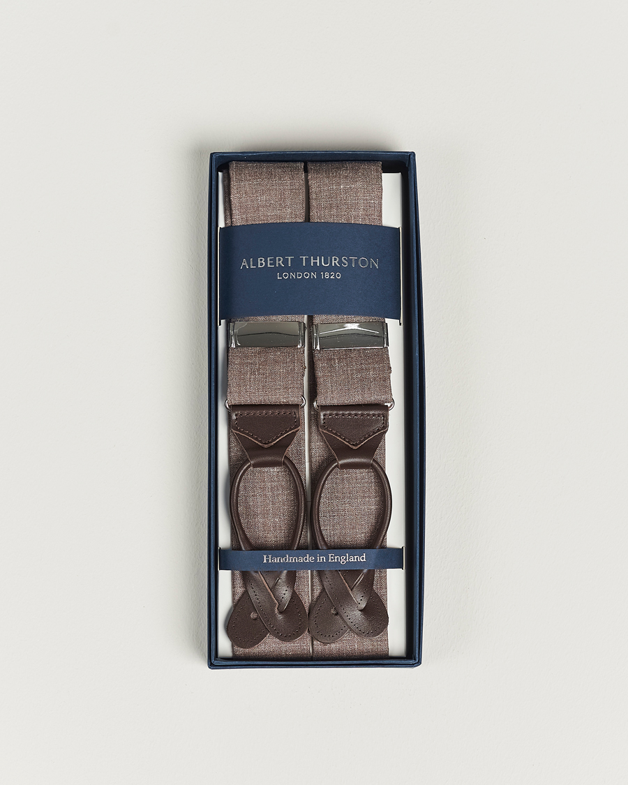 Herre | Albert Thurston Linen Braces Brown | Albert Thurston | Linen Braces Brown