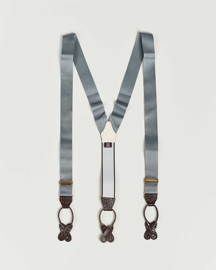 Herre | Seler | Albert Thurston | Elastic Ribbed Rigid Braces 35mm Dove Grey