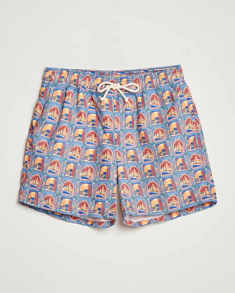 Herre | Badebukser | Ripa Ripa | Printed Swimshorts Orange/Light Blue