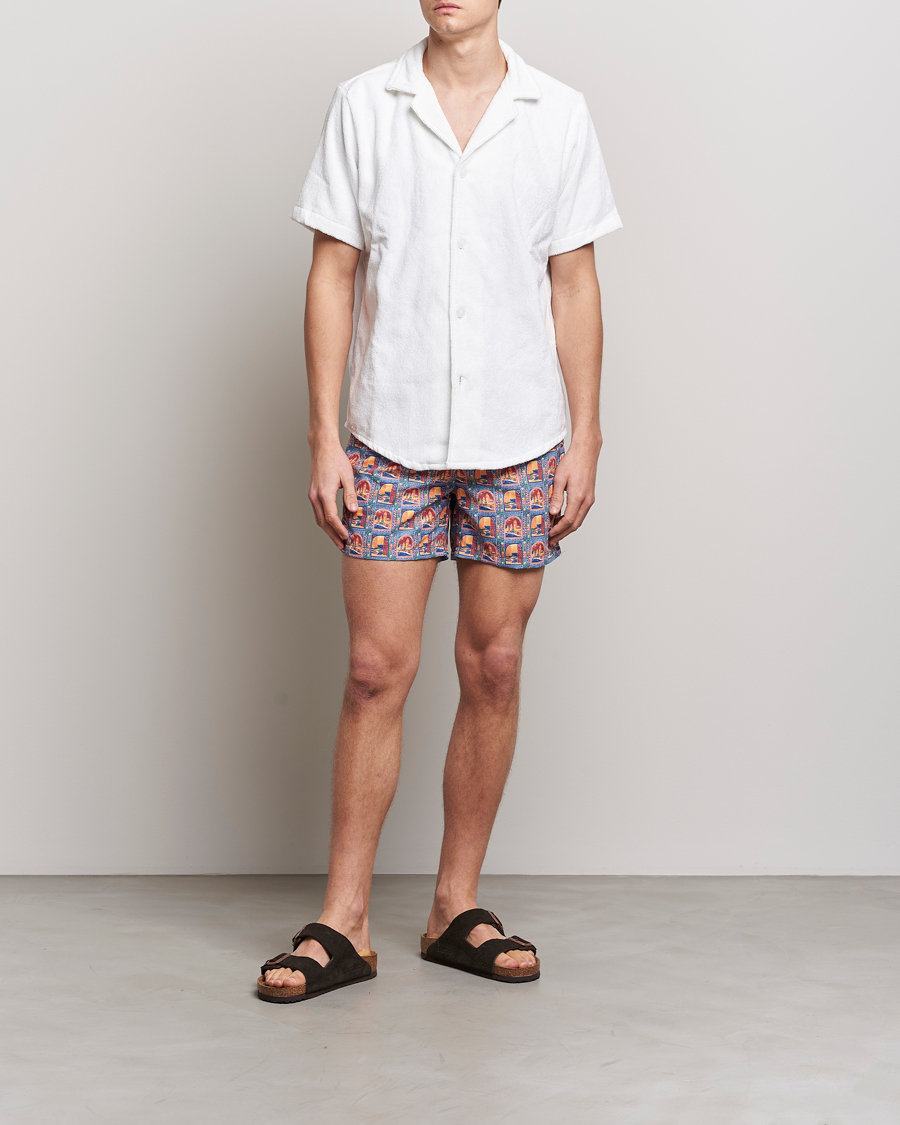 Herre | Badebukser | Ripa Ripa | Printed Swimshorts Orange/Light Blue