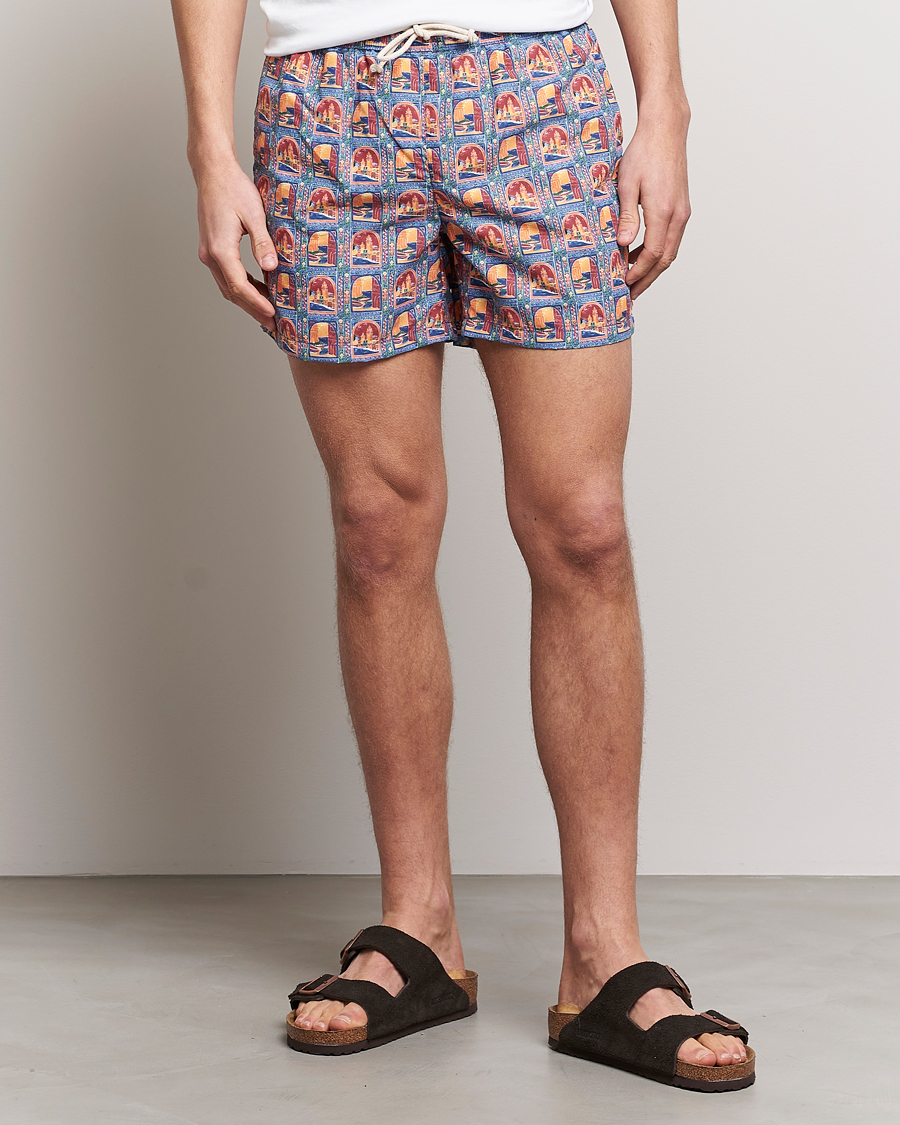Herre | Badebukser | Ripa Ripa | Printed Swimshorts Orange/Light Blue
