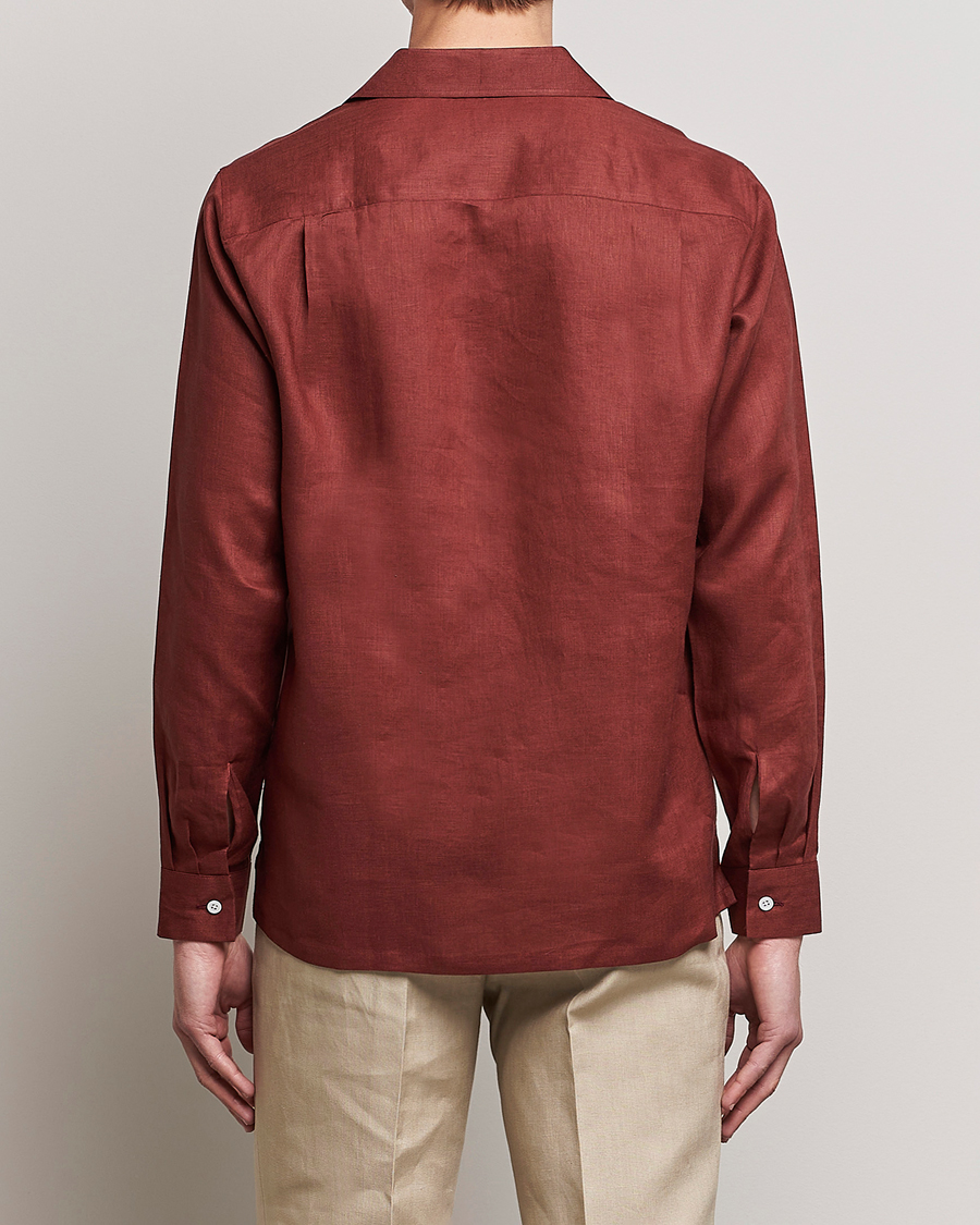 Herre | Skjorter | Beams F | Relaxed Linen Shirt Brick