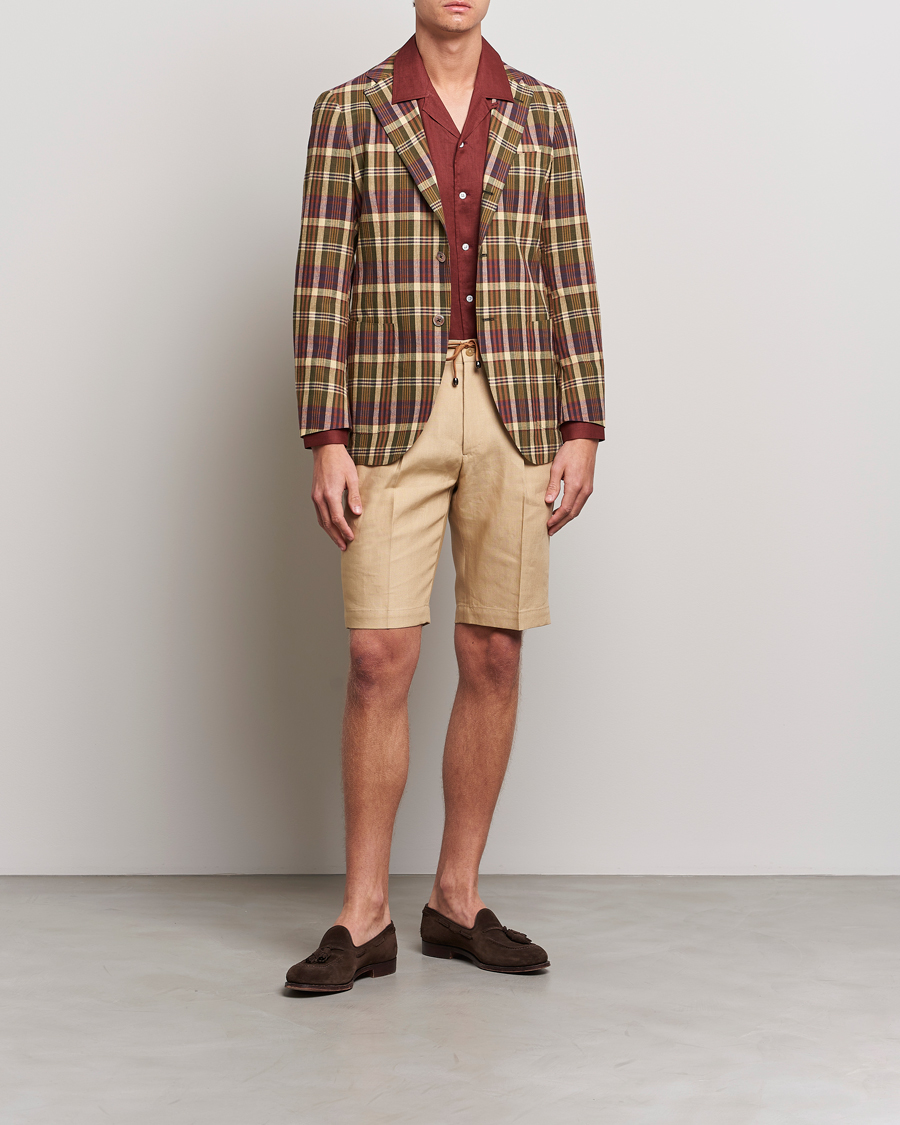 Herre | Blazere & jakker | Beams F | Patch Pocket Blazer Dark Brown Madras