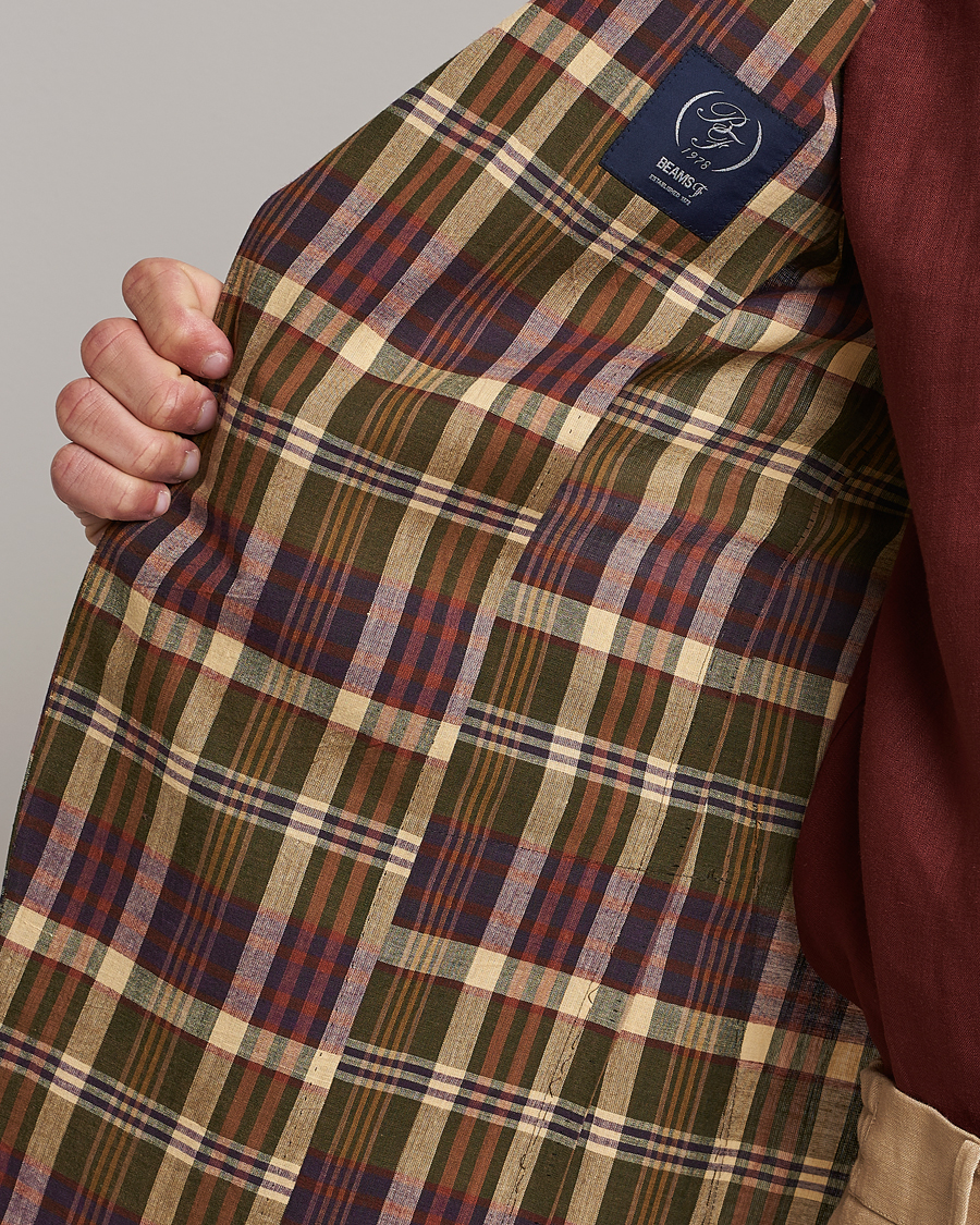 Herre | Blazere & jakker | Beams F | Patch Pocket Blazer Dark Brown Madras