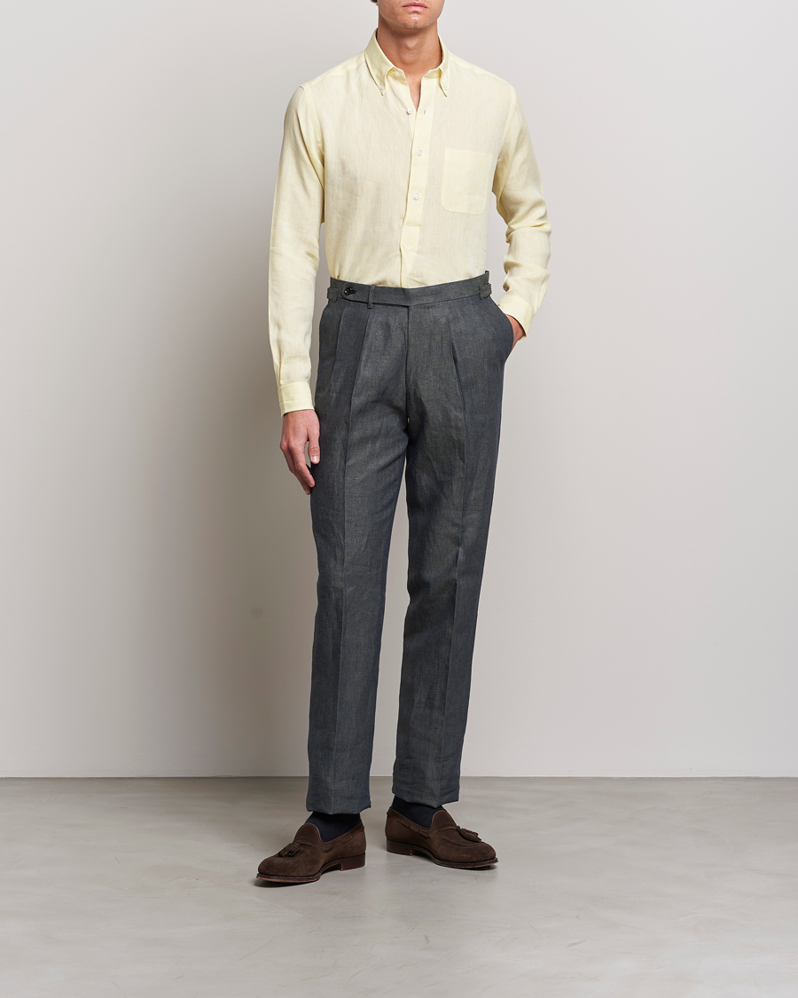 Herre | Skjorter | Beams F | Button Down Pullover Shirt Yellow