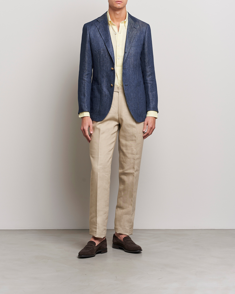 Herre | Blazere & jakker | Beams F | Patch Pocket Linen Blazer Indigo