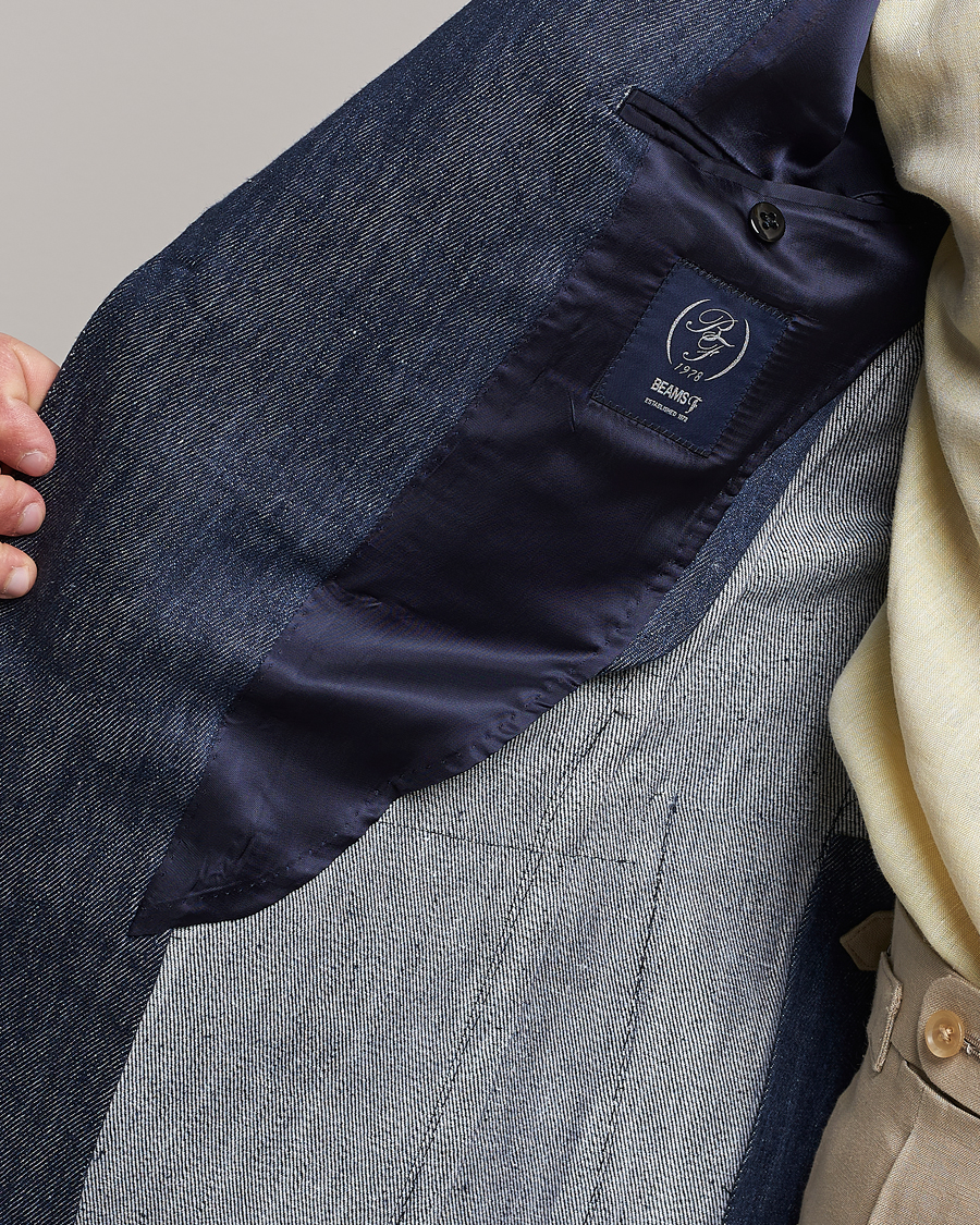 Herre | Blazere & jakker | Beams F | Patch Pocket Linen Blazer Indigo