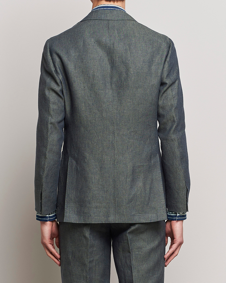 Herre | Blazere & jakker | Beams F | Patch Pocket Linen Blazer Petroleum Blue
