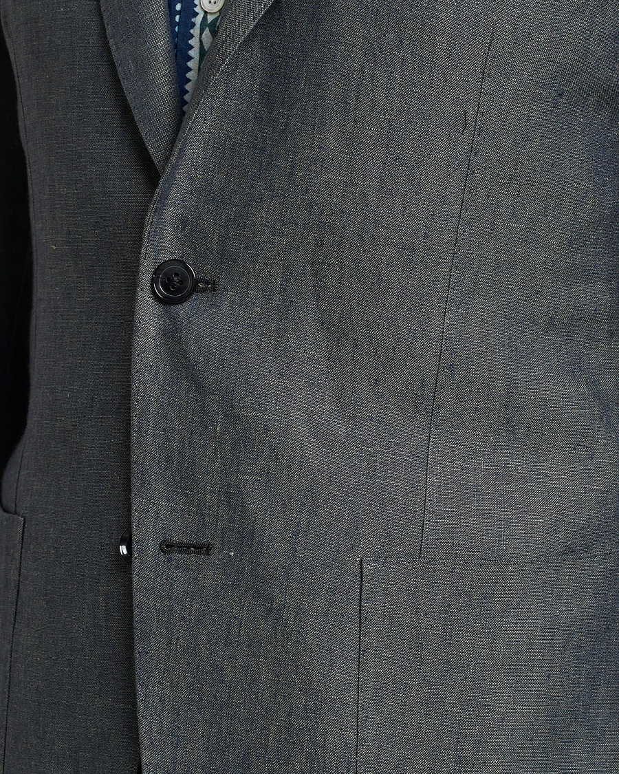 Herre | Blazere & jakker | Beams F | Patch Pocket Linen Blazer Petroleum Blue