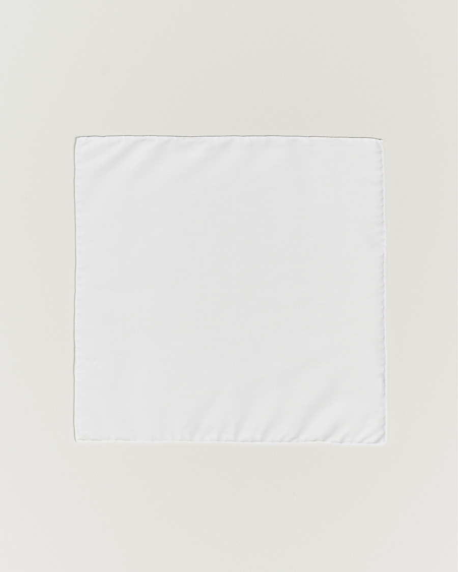 Herre | Lommeklude | Eton | Signature Twill Pocket Square White