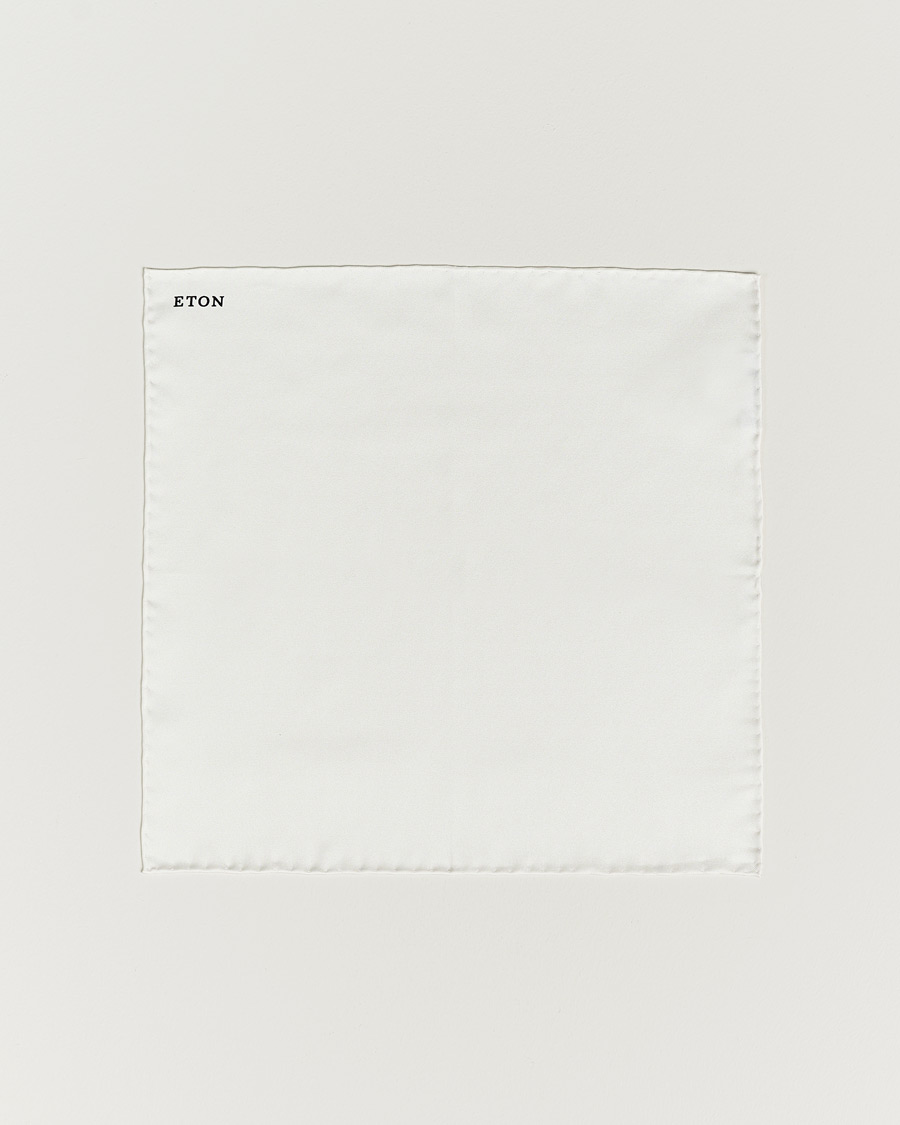 Herre | Lommeklude | Eton | Silk Pocket Square White
