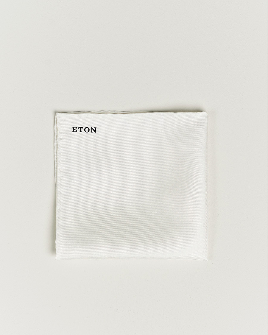 Herre | Lommeklude | Eton | Silk Pocket Square White