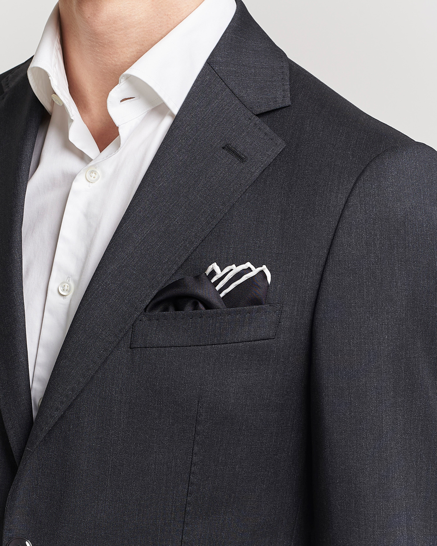 Herre | Tilbehør | Eton | Silk Pocket Square Black