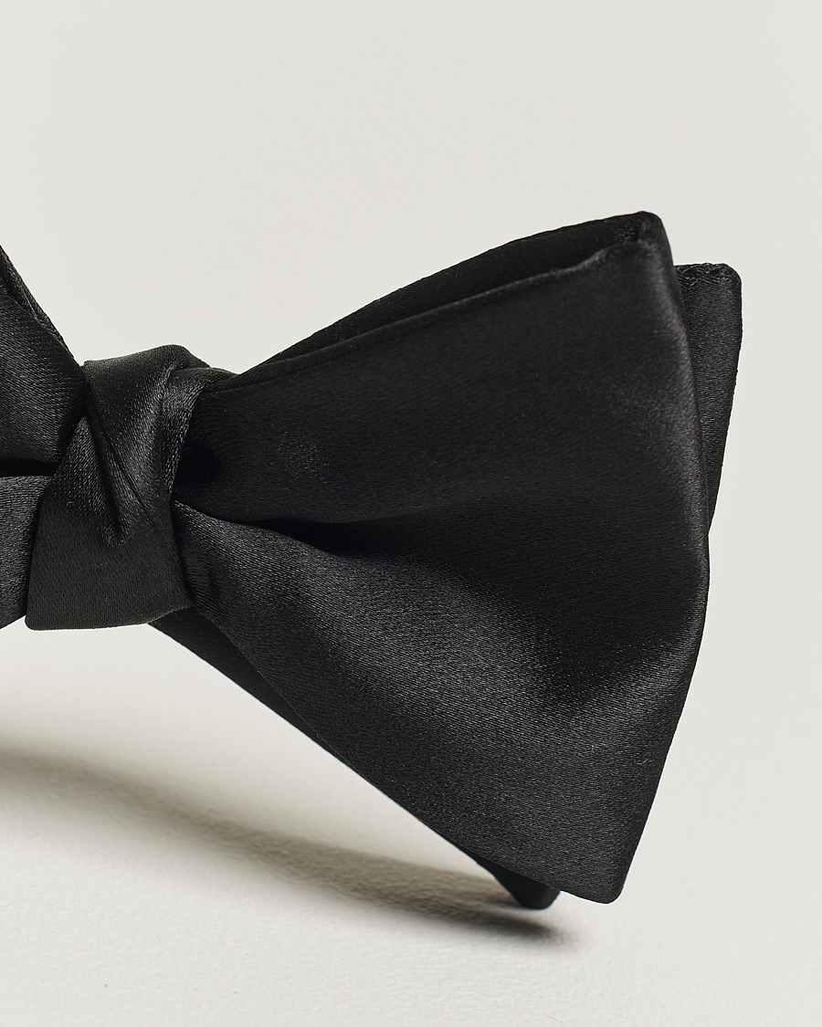 Herre | Eton Self-Tie Silk Bow Tie Black | Eton | Self-Tie Silk Bow Tie Black