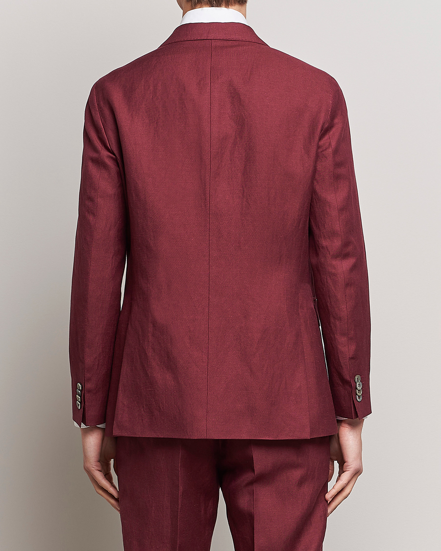 Herre | Blazere & jakker | Oscar Jacobson | Farris Double Breasted Linen Blazer Moon Red