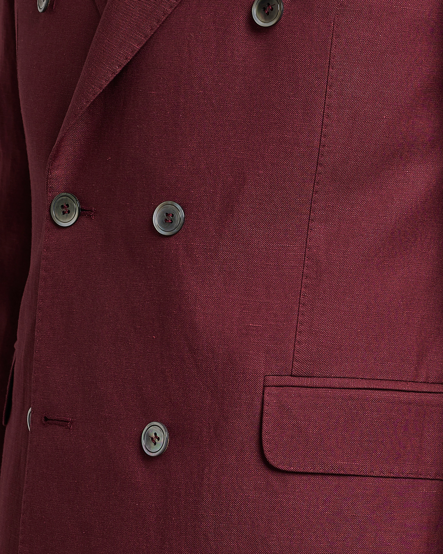 Herre | Blazere & jakker | Oscar Jacobson | Farris Double Breasted Linen Blazer Moon Red