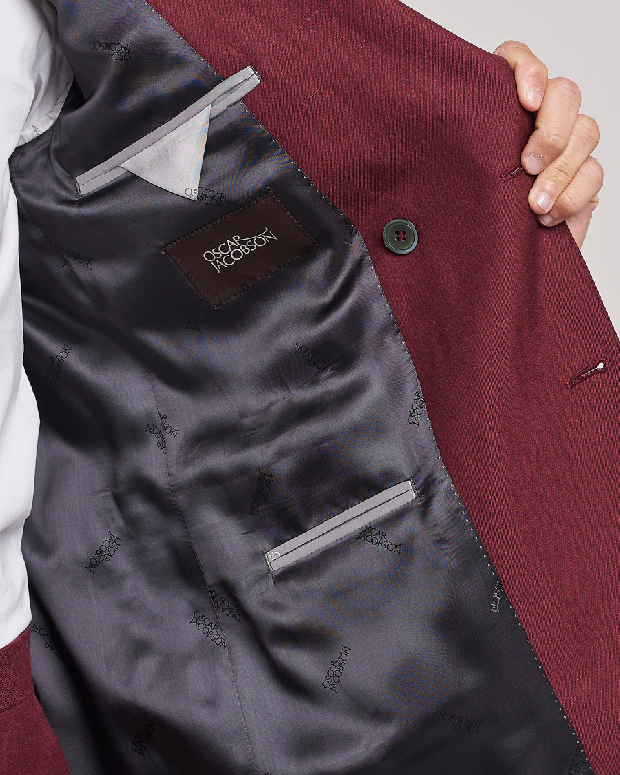 Herre | Blazere & jakker | Oscar Jacobson | Farris Double Breasted Linen Blazer Moon Red