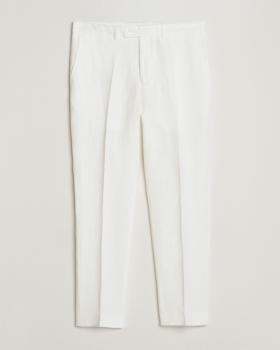 Herre | Bukser | Oscar Jacobson | Deccan Linen Trousers White