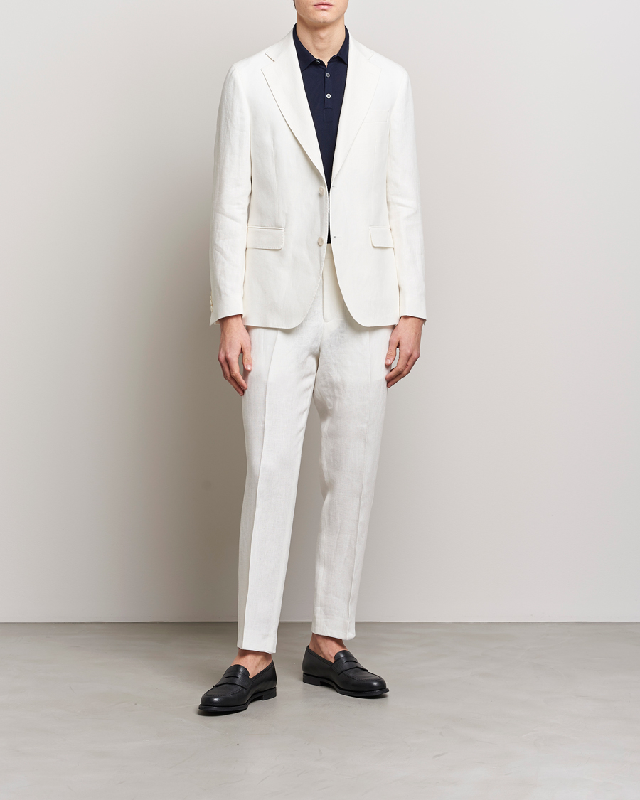 Herre | Bukser | Oscar Jacobson | Deccan Linen Trousers White
