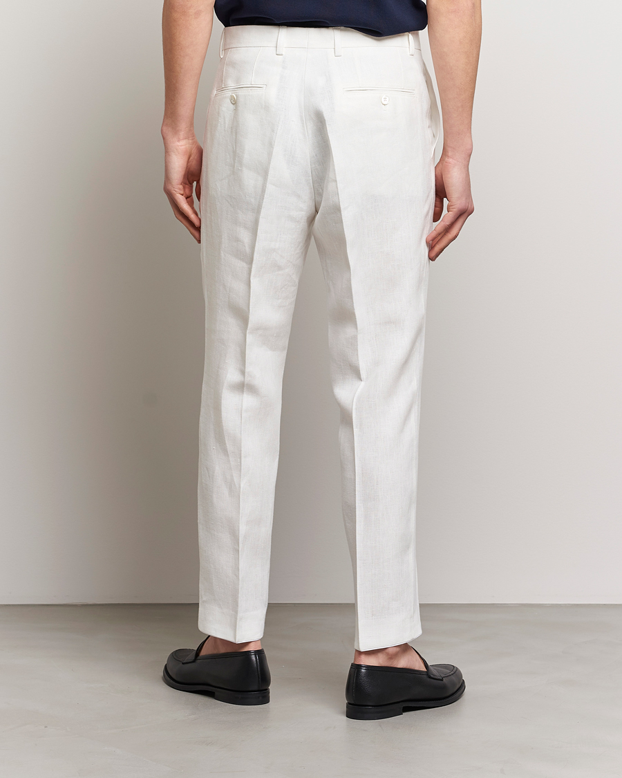 Herre | Bukser | Oscar Jacobson | Deccan Linen Trousers White