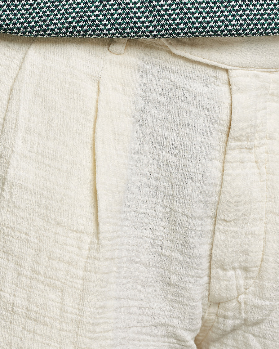 Herre | Shorts | Oscar Jacobson | Tanker Pleated Crepe Cotton Shorts White