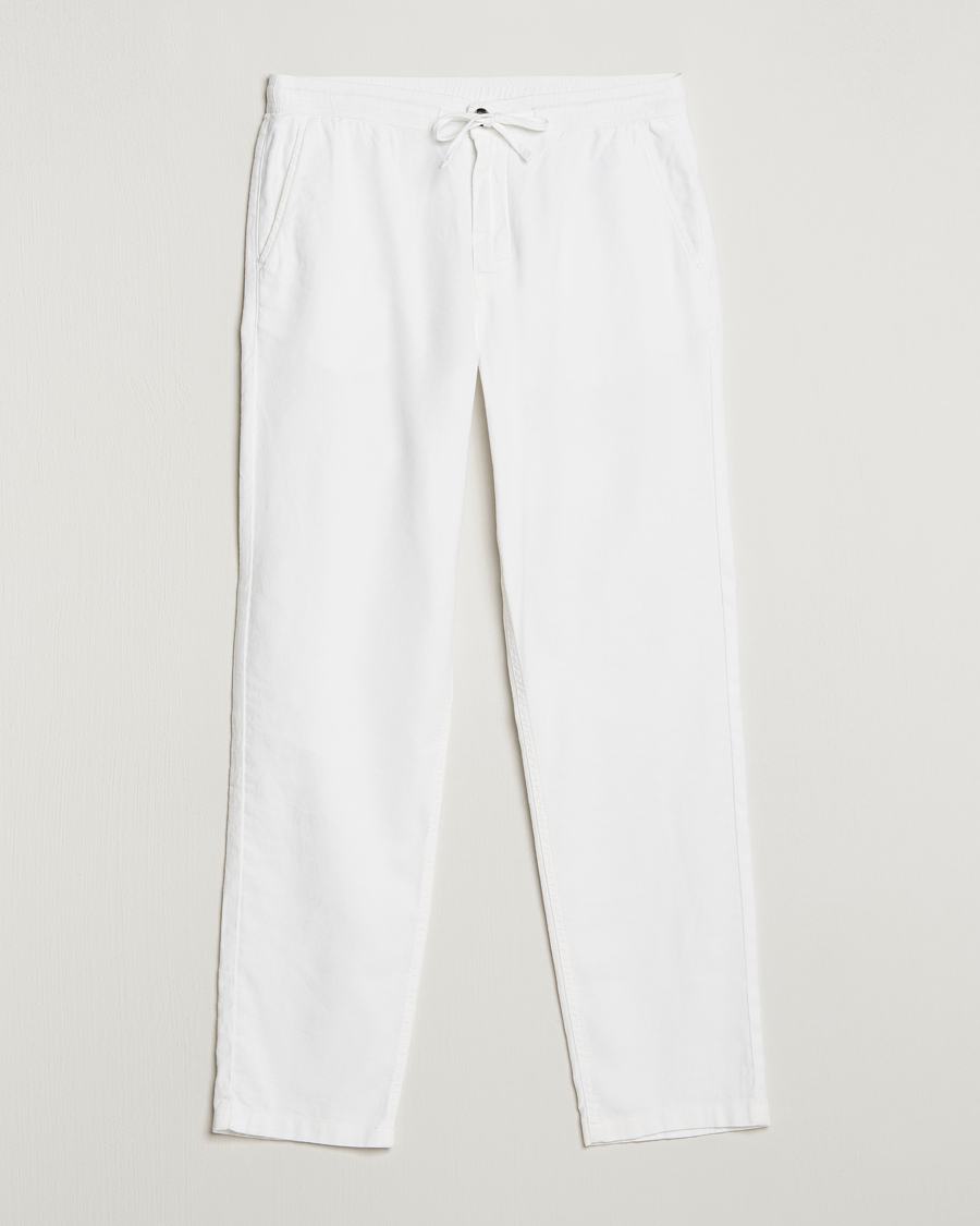 Herre | Bukser | Morris | Fenix Linen Drawstring Trousers White