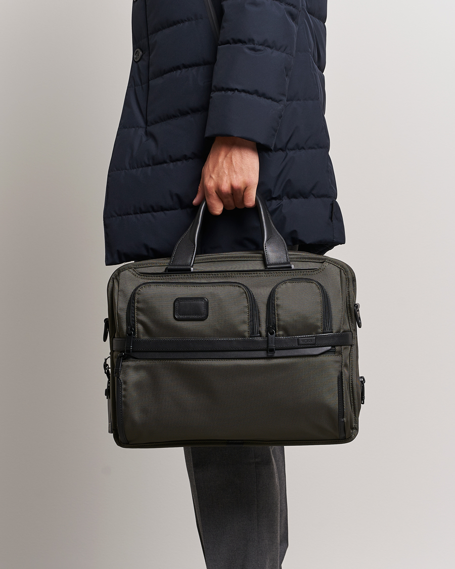 Herre | TUMI Alpha 3 Expandable Organizer Laptop Brief Olive Night | TUMI | Alpha 3 Expandable Organizer Laptop Brief Olive Night