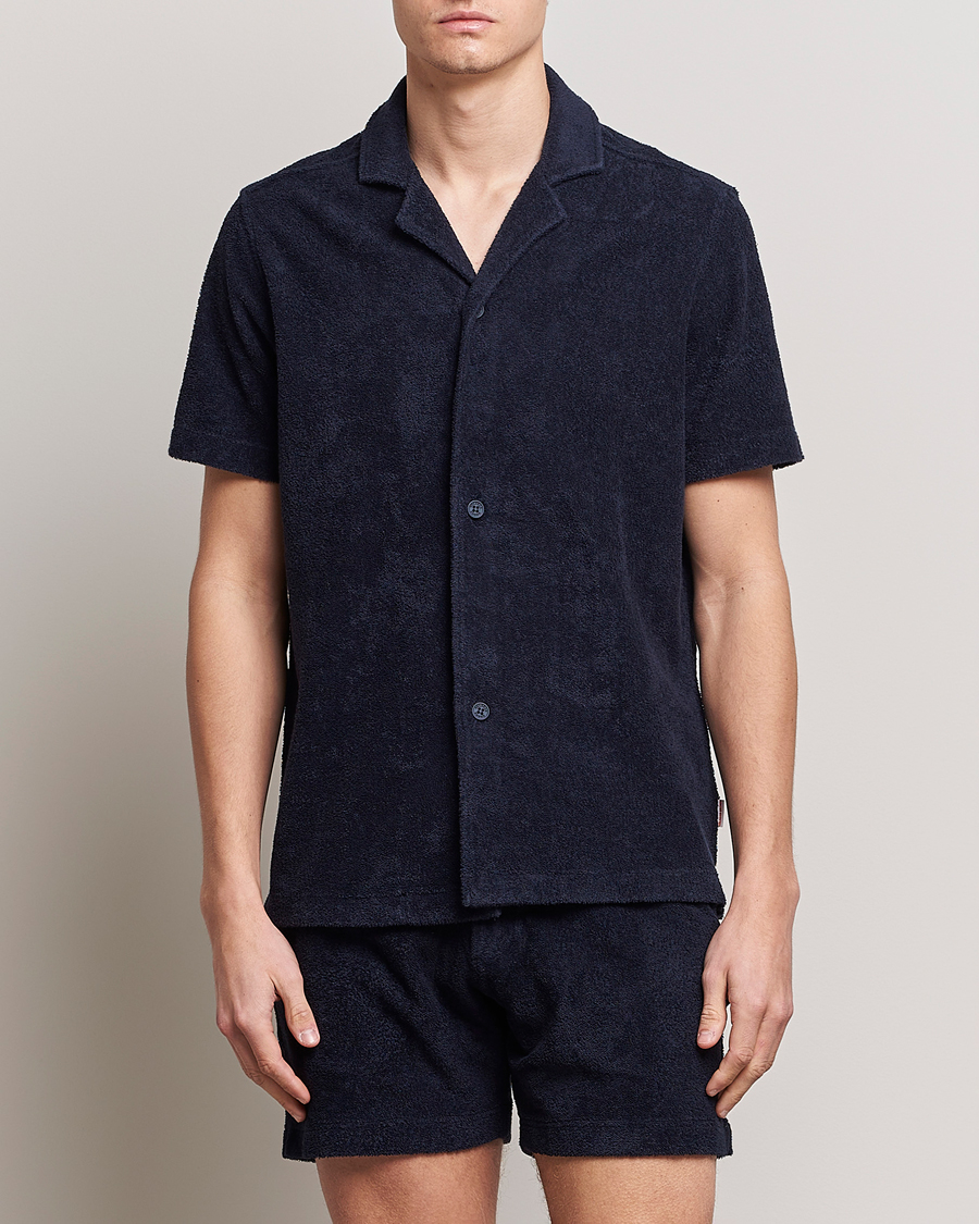 Herre | Skjorter | Orlebar Brown | Howell Short Sleeve Terry Shirt Night Iris