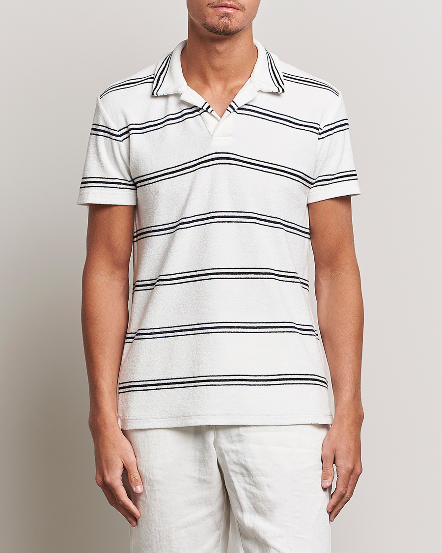 Herre |  | Orlebar Brown | Terry Classic Twin Stripe Polo White/Night Iris