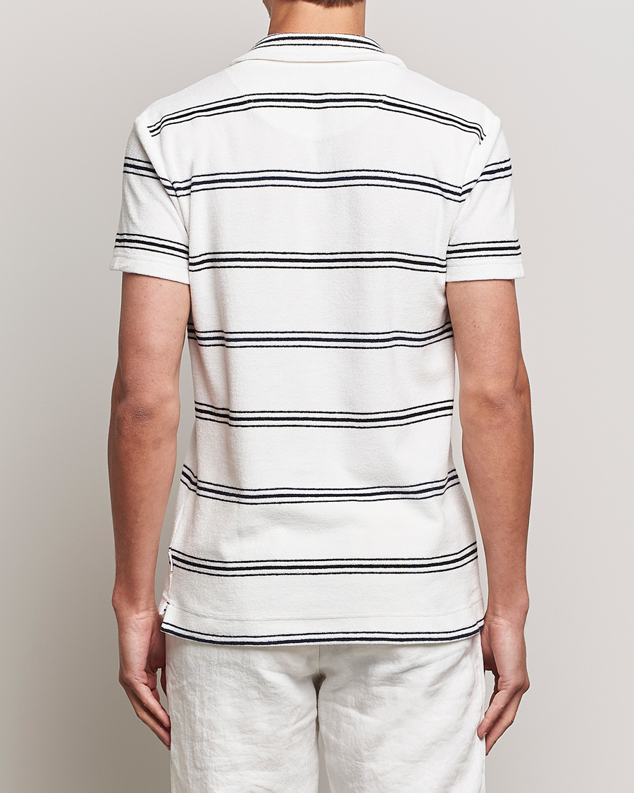 Herre | Polotrøjer | Orlebar Brown | Terry Classic Twin Stripe Polo White/Night Iris
