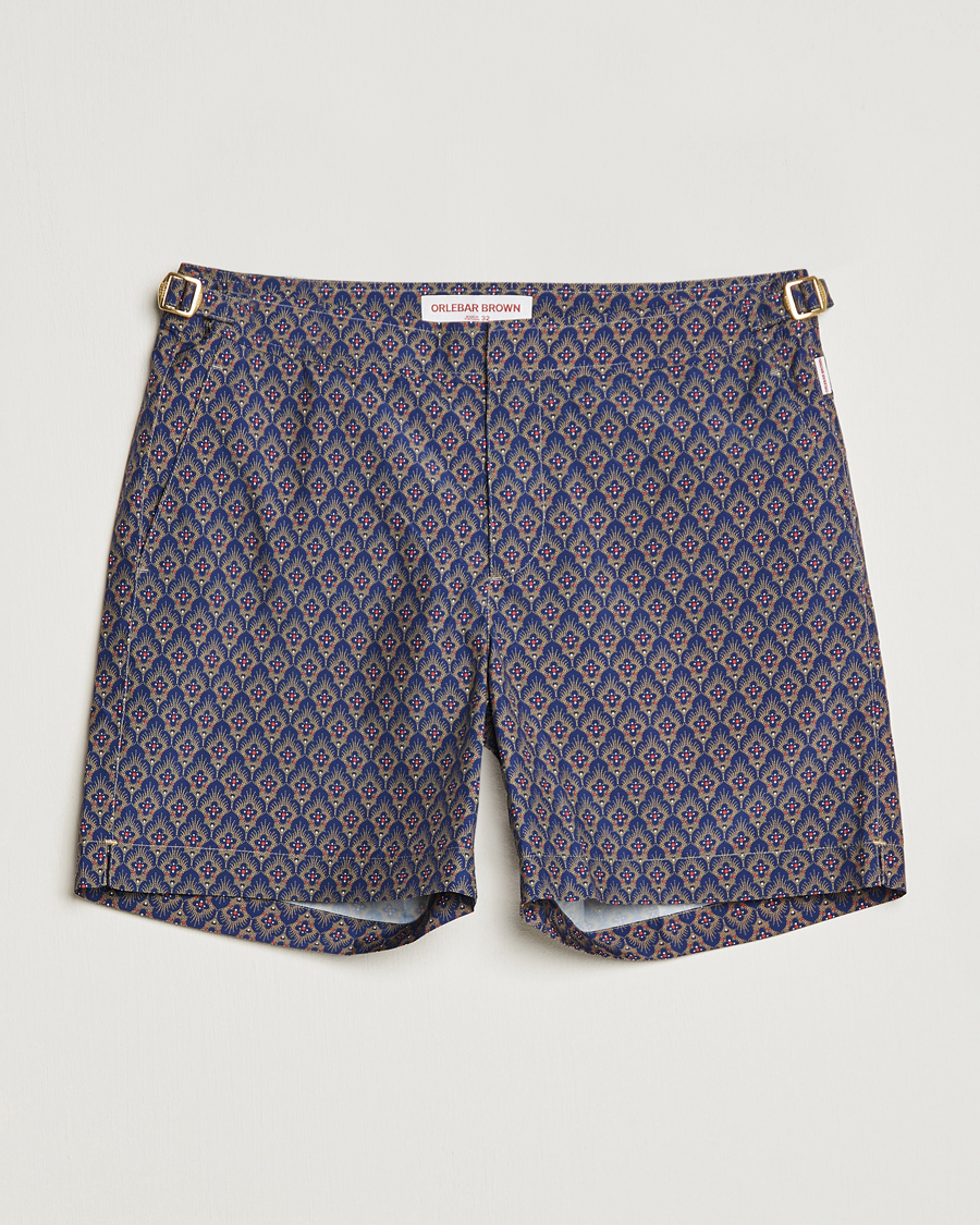 Herre | Badebukser | Orlebar Brown | Bulldog Sunny Deco Printed Swimshorts Midnight Navy