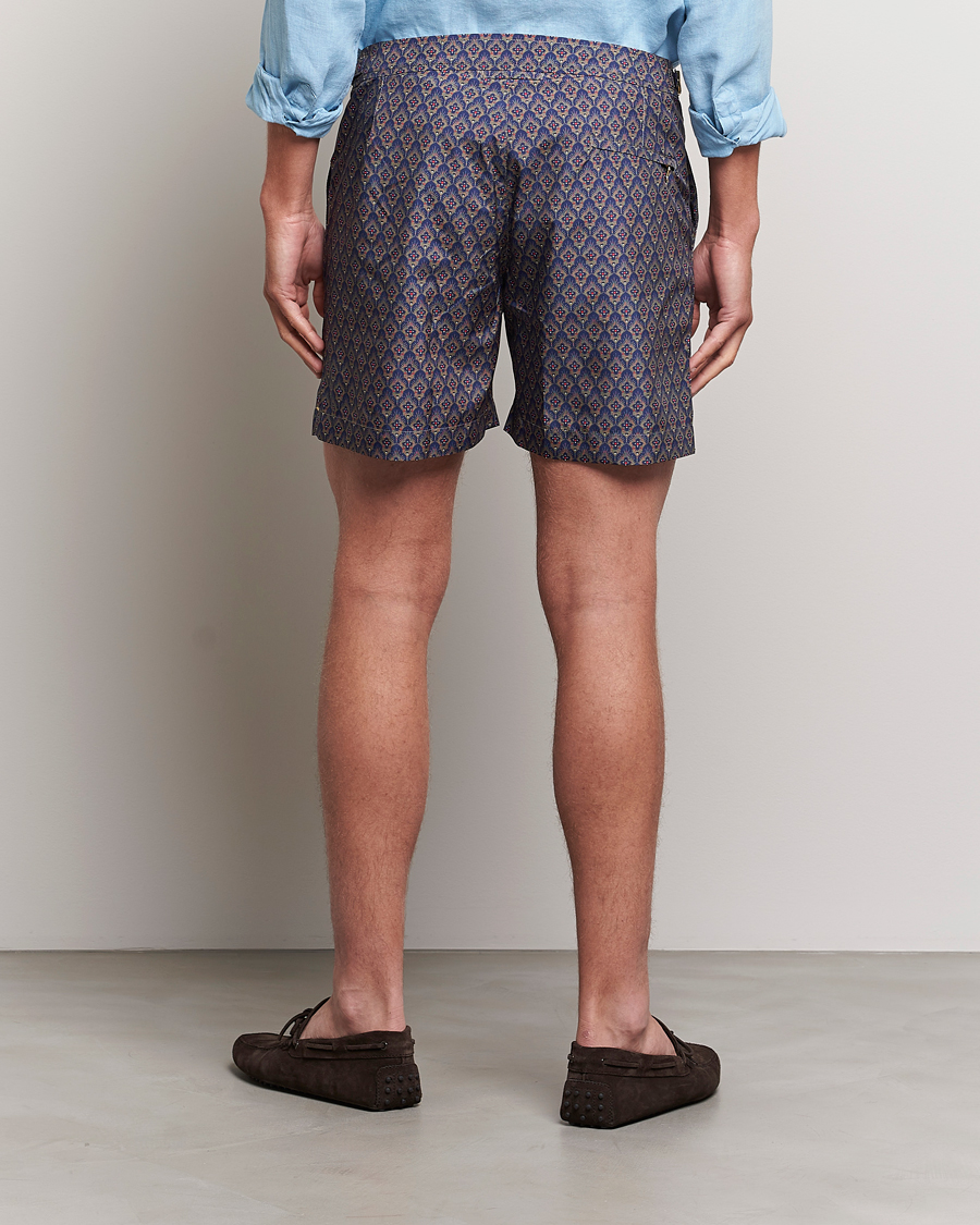 Herre | Badebukser | Orlebar Brown | Bulldog Sunny Deco Printed Swimshorts Midnight Navy