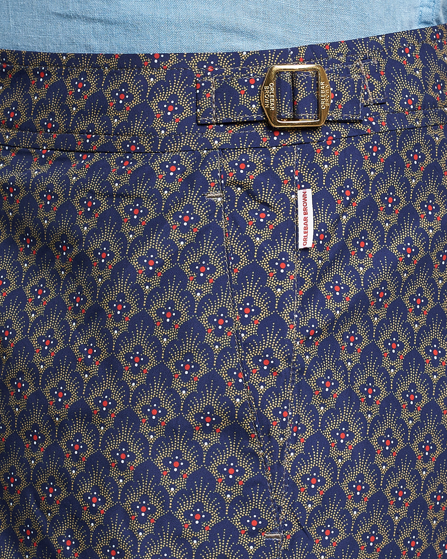 Herre | Badebukser | Orlebar Brown | Bulldog Sunny Deco Printed Swimshorts Midnight Navy