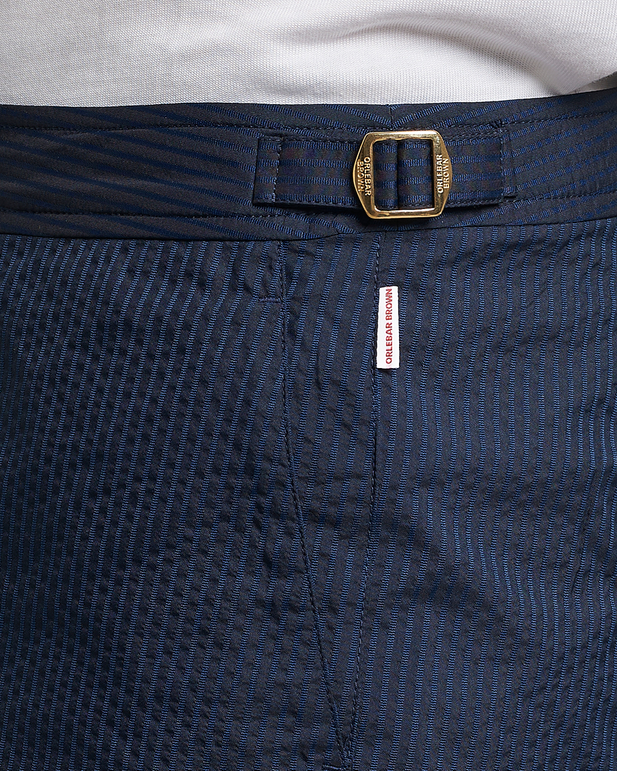 Herre | Badebukser | Orlebar Brown | Bulldog Tonal Seersucker Swimshorts Night Iris