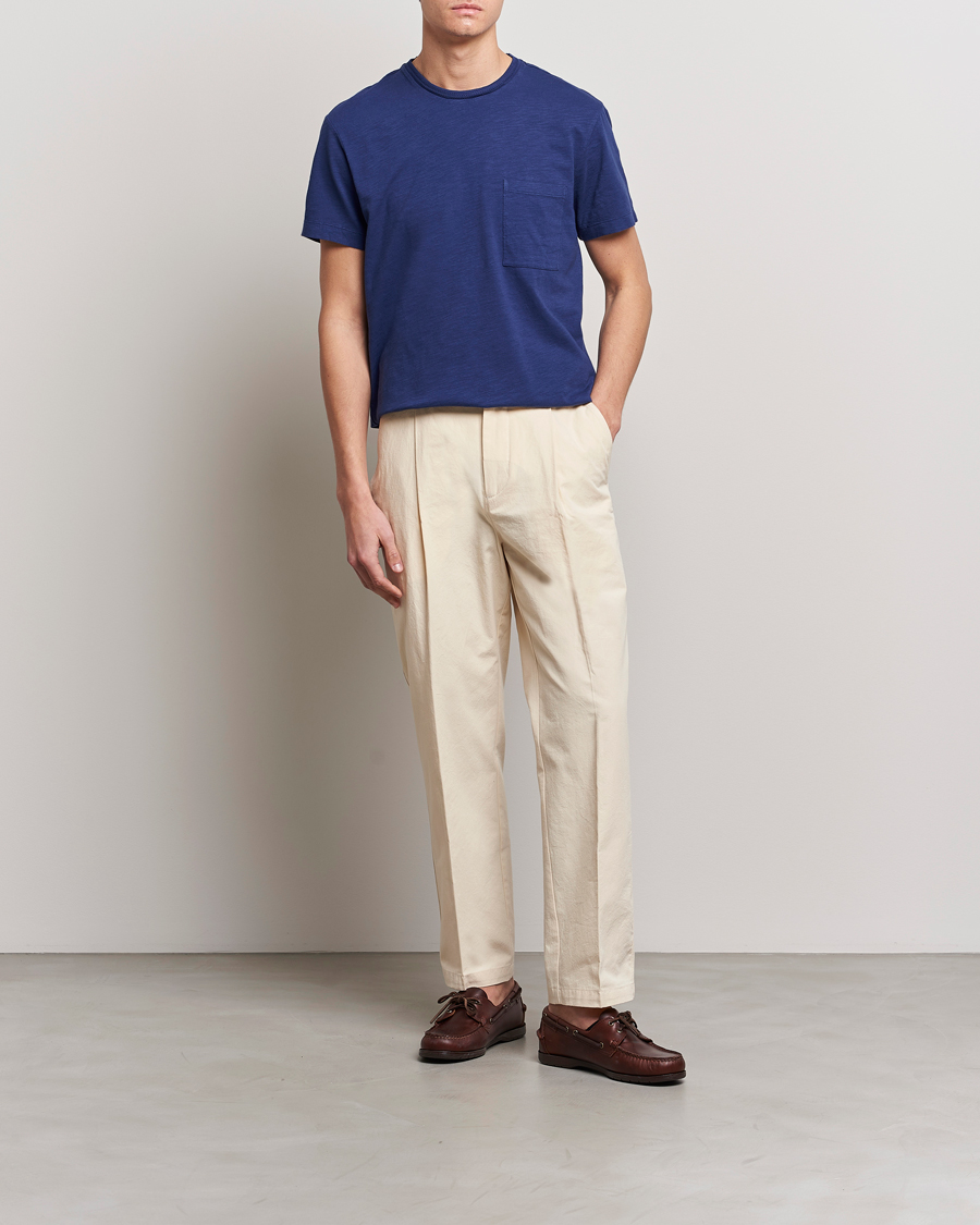 Herre | T-Shirts | Orlebar Brown | OB Classic Garment Dyed Cotton T-Shirt Lagoon Blue