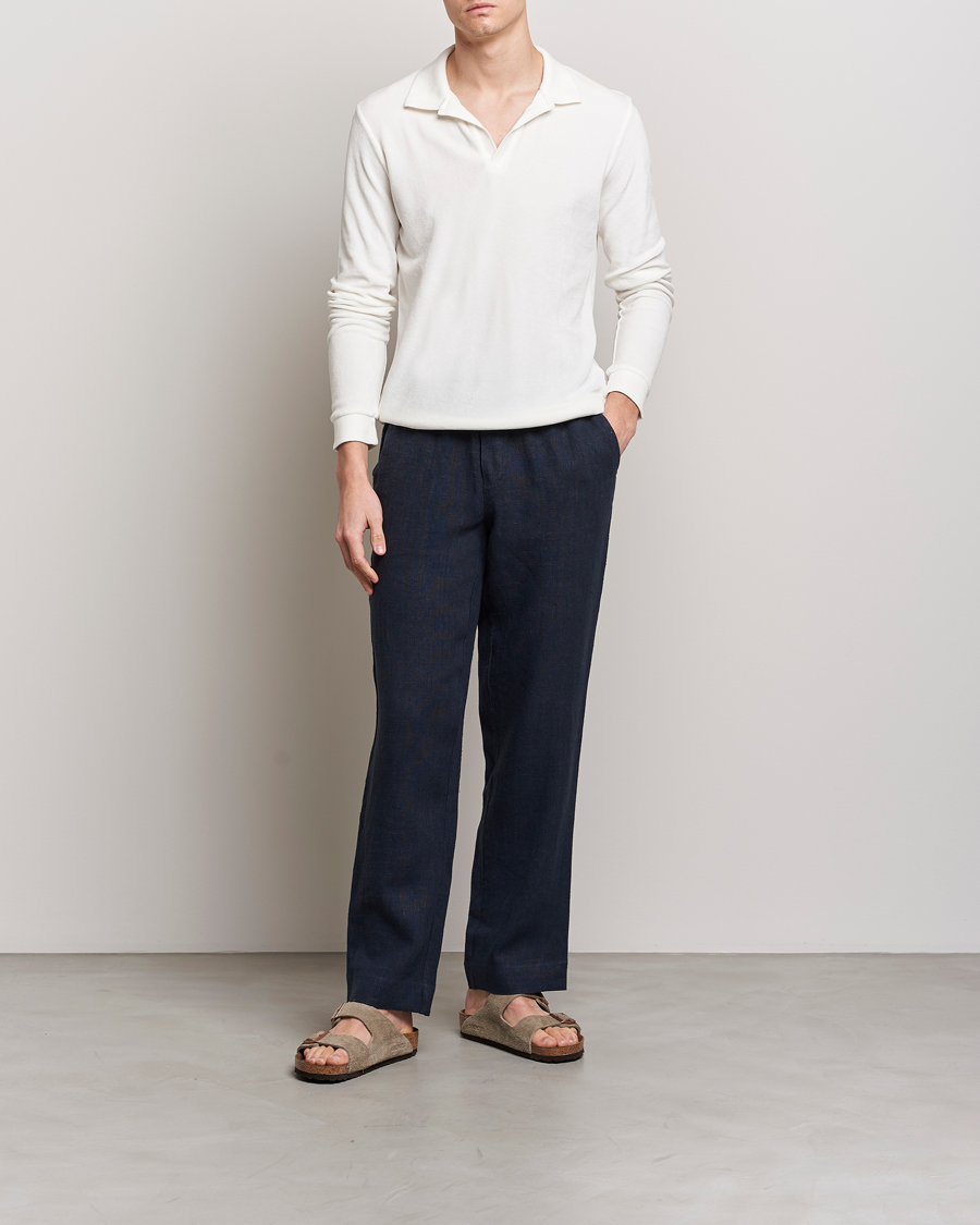 Herre | Trøjer | Orlebar Brown | Bouvet Cotton/Modal Terry Long Sleeve Terry Sandbar