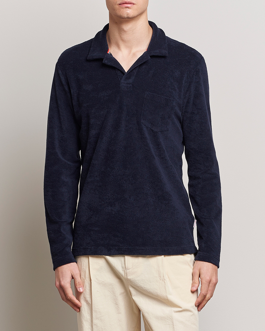 Herre | Trøjer | Orlebar Brown | Terry Long Sleeve OB Stripe Night Iris