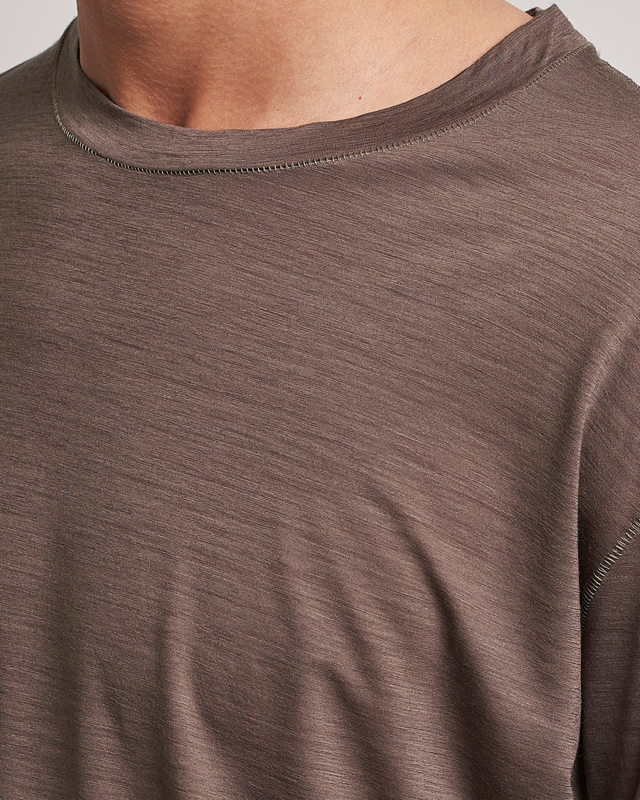 Herre | T-Shirts | Satisfy | CloudMerino Long Tee Warm Stone